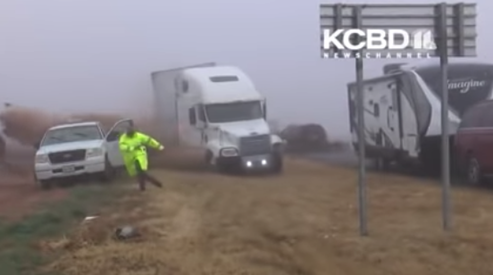 Scary Video Captures Tractor-Trailer Losing Control at Foggy Texas Accident Scene