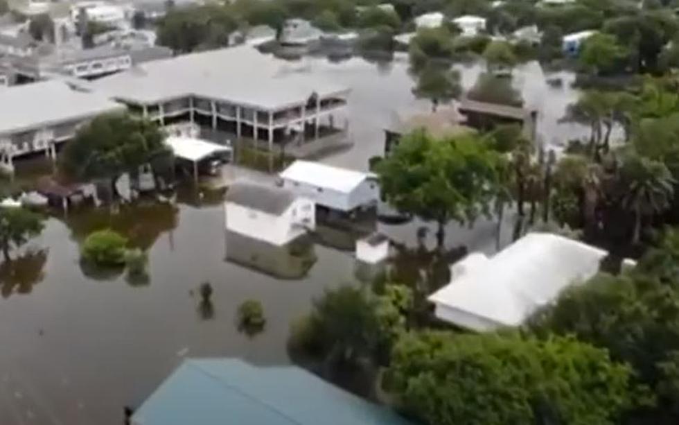 Aerial Footage Shows Grand Isle Flooding from Cristobal