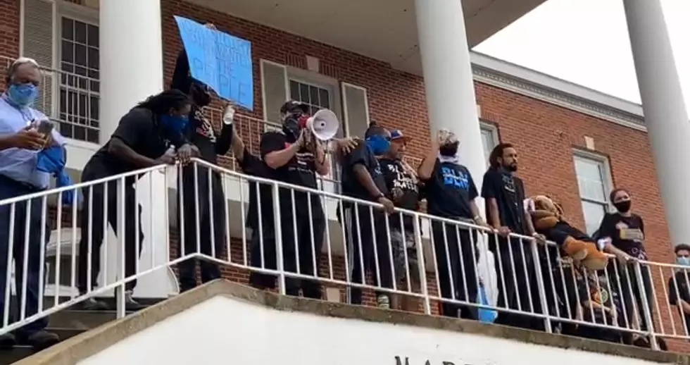 Protesters Gather at Mouton Statue and Martin Hall on UL Campus 