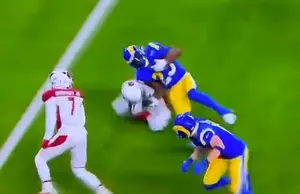 Rams Running Back Delivers KO Hit on Cardinals Safety