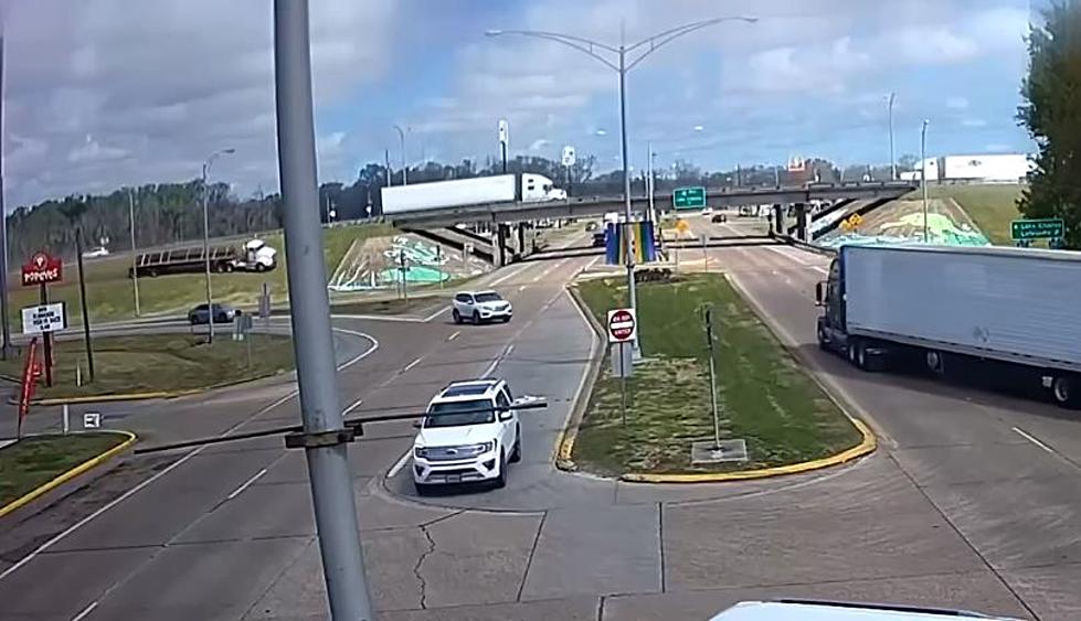 Incredible Video of 18-Wheeler Running Off Interstate in Rayne