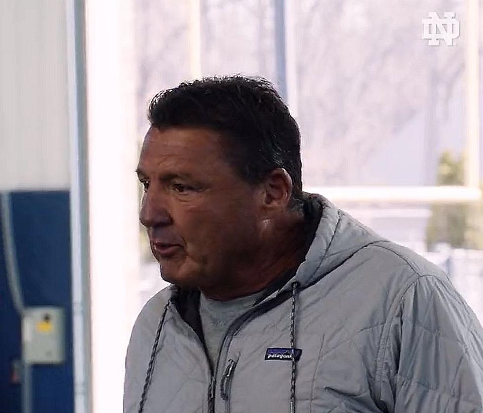 Video of Coach Ed Orgeron at Notre Dame Football Practice 