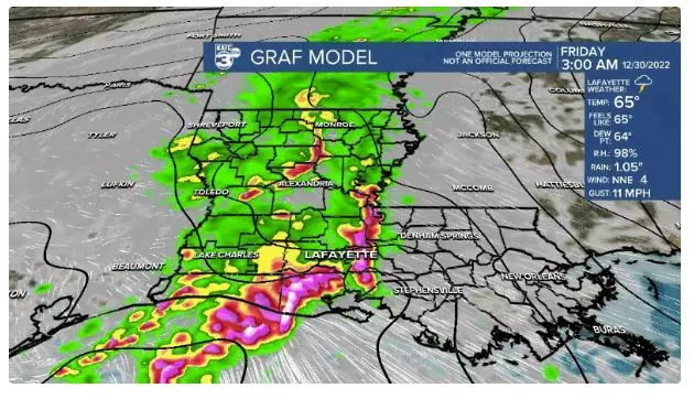 Timing Louisiana's Storm and Heavy Rain Threat Today and Friday