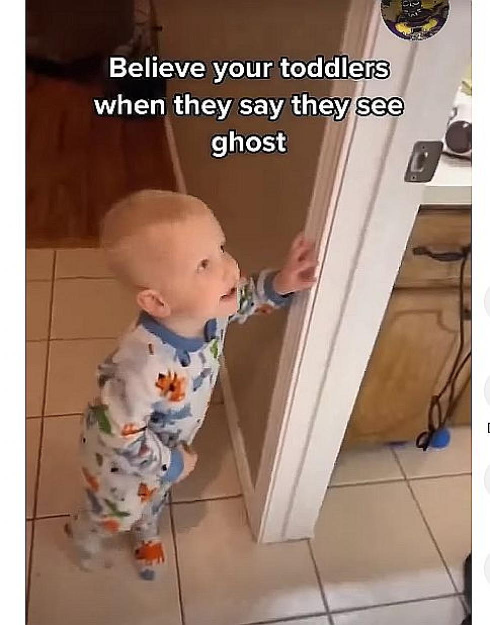 Toddler Blowing Goodnight Kisses to a Ghost Completely Creeps Mom Out