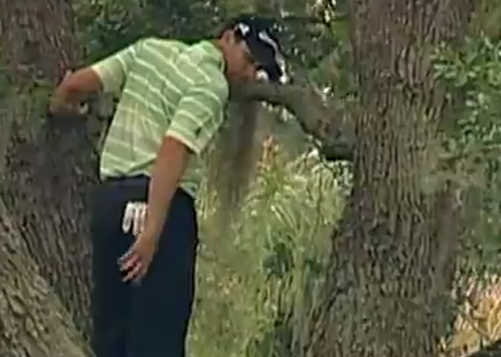 Pro Golfer Sergio Garcia Climbs A Tree To Hit Ball [VIDEO]