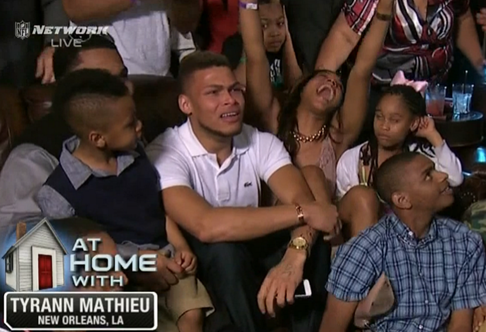 Tyrann Mathieu Reaction To Being Drafted By Arizona Cardinals — In Slow Motion [VIDEO]