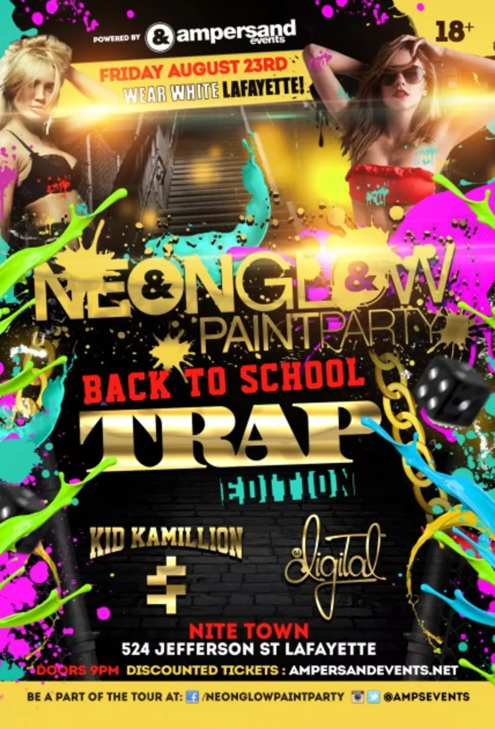 NeonGLOW Paint Party Tour Returns To Lafayette With &#8216;Back To School Trap Edition&#8217; At Nite Town