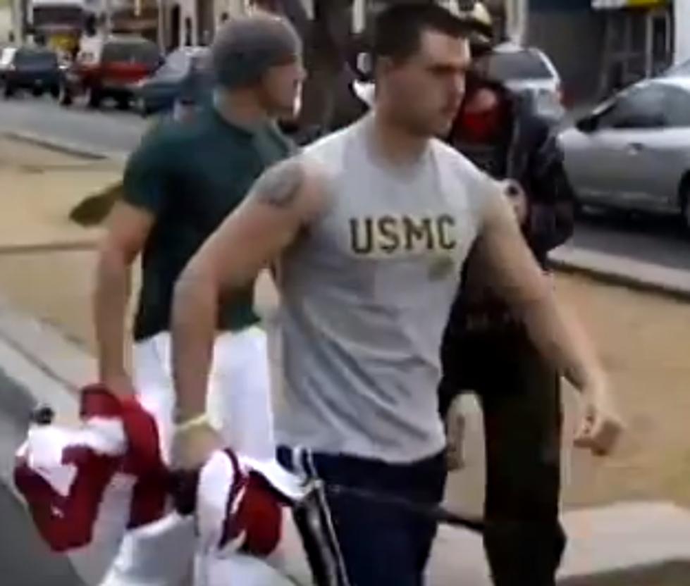 U.S. Marine and U.S. Soldier Take Back American Flag During Protest [NSFW-VIDEO]