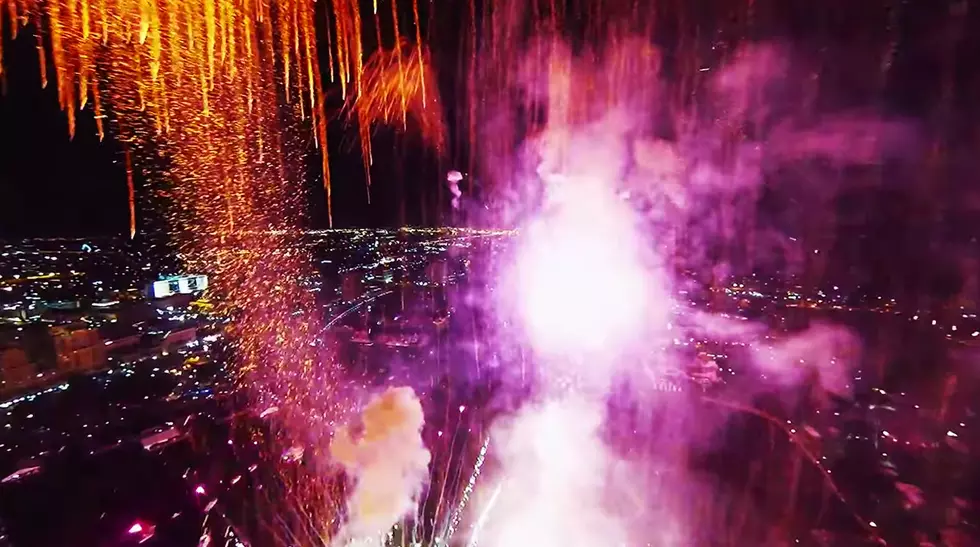 Drone Flies Through Fireworks