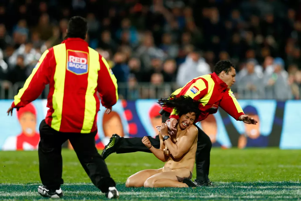 Female Streaker Tackled At Rugby Game [VIDEO]