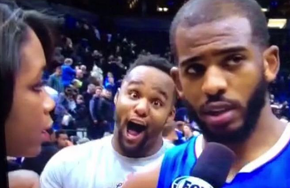 Chris Paul Is Not Impressed With Glen “Big Baby” Davis’ Post-Game Videobomb