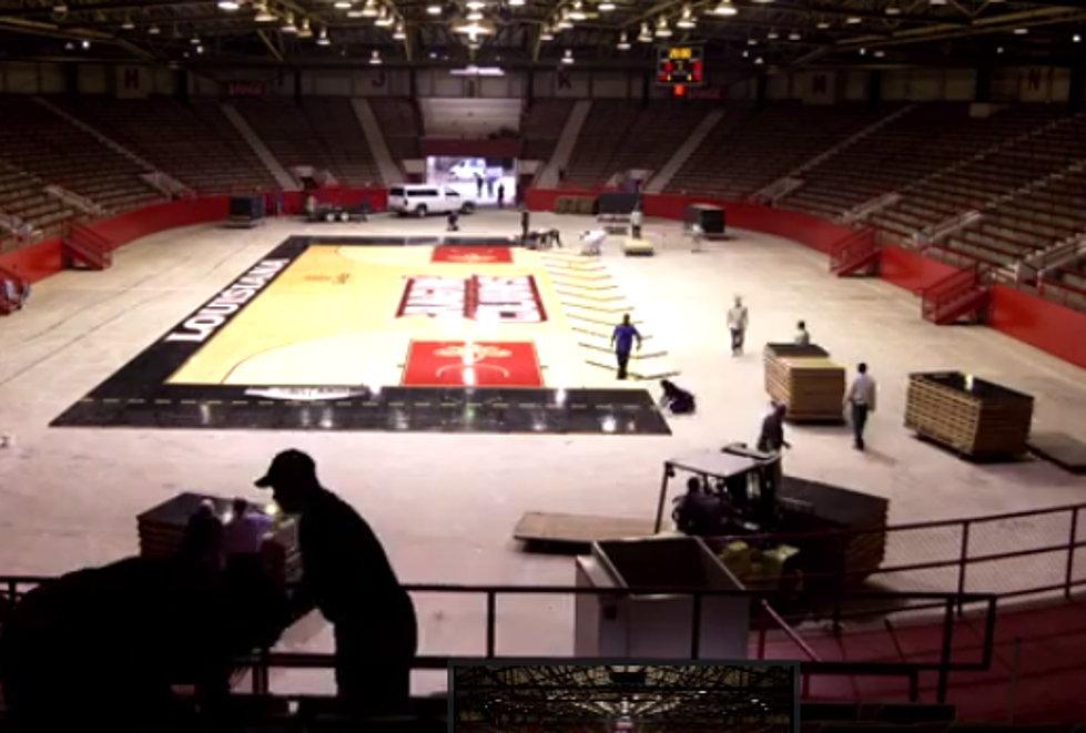 Amazing Timelapse Of Basketball Court Setup In Blackham Coliseum [VIDEO]