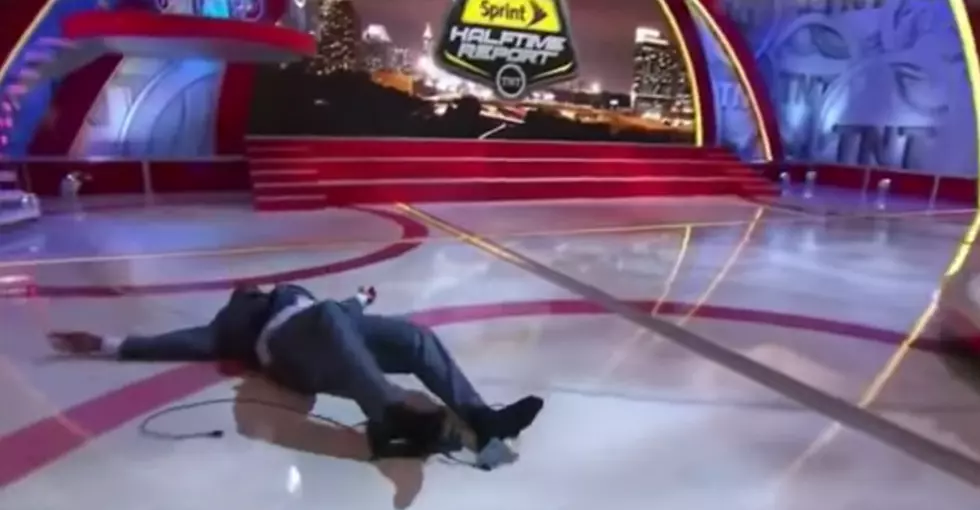 Shaquille O’Neal Gets Tangled Up On A Cord And Falls Hard On ‘Inside The NBA’ Set [VIDEO]