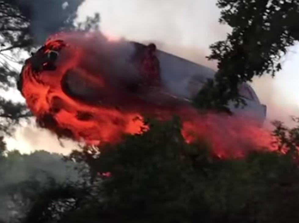 Guy Jumps From Burning SUV As It Lands In Lake [VIDEO]