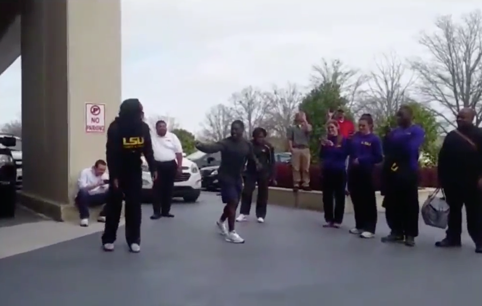 Kevin Hart Takes On LSU Track Star Jada Martin In A Street Race—But Did He Win? [VIDEO]