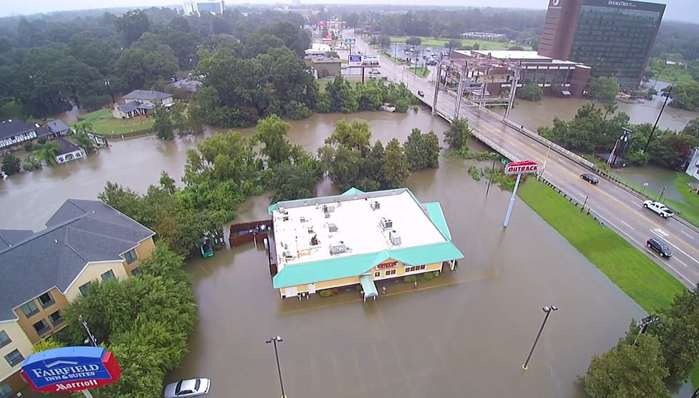 Aerial Drone Footage Shows Flooded Hotels Near Outback Steakhouse Off Pinhook [VIDEO]