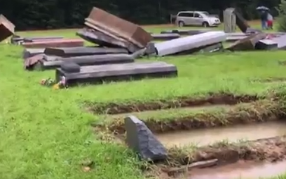Woman Documents Damage To Graveyard Due To Flood [GRAPHIC-VIDEO]