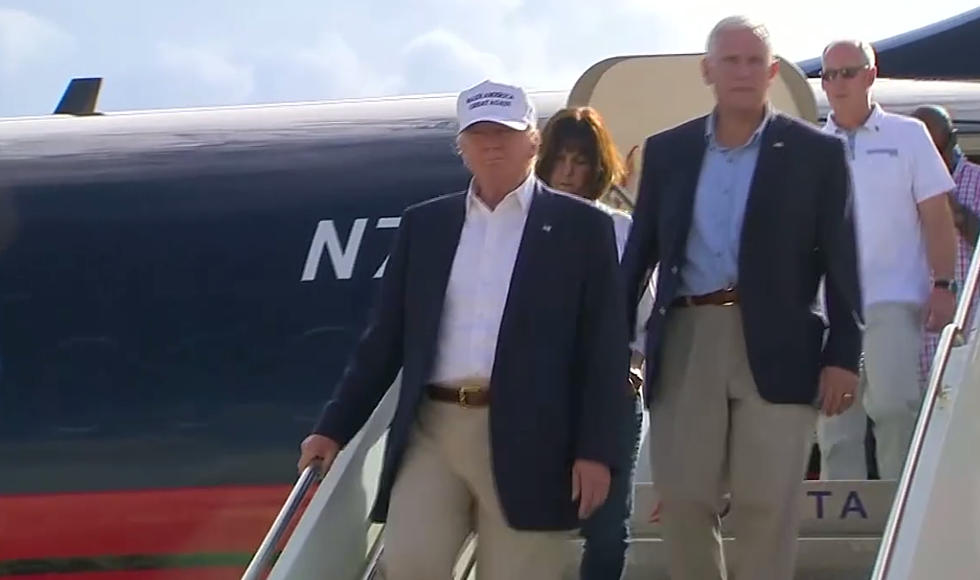 Donald Trump Arrives In Louisiana To Survey Flood Damage [VIDEO]