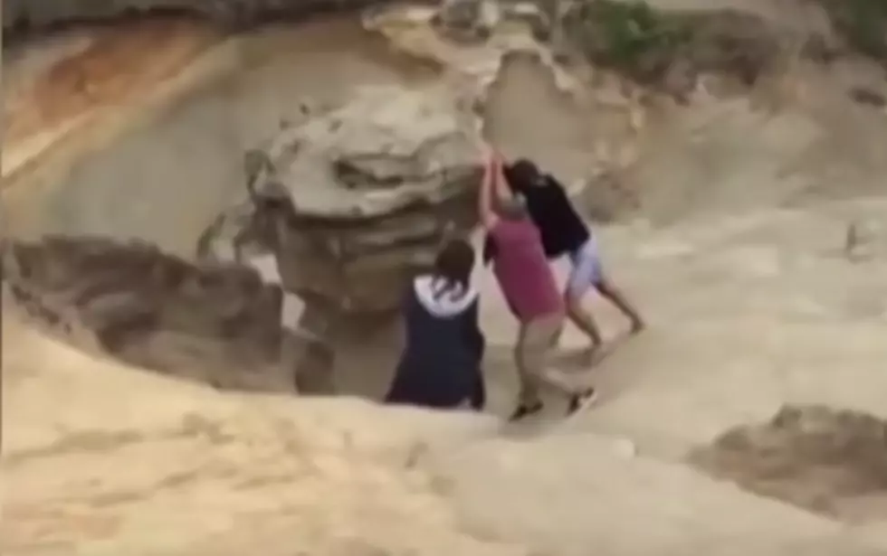 Video Shows Group Of Vandals Destroying Rock Formation