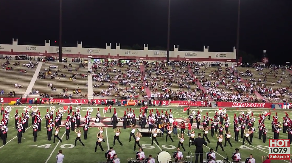 Wayne Toups Plays UL Halftime With Pride Of Acadiana Marching Band