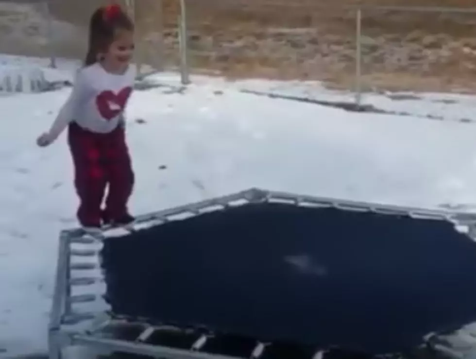 Little Girls Jumps On Frozen Trampoline, Doesn’t End Well [VIDEO]