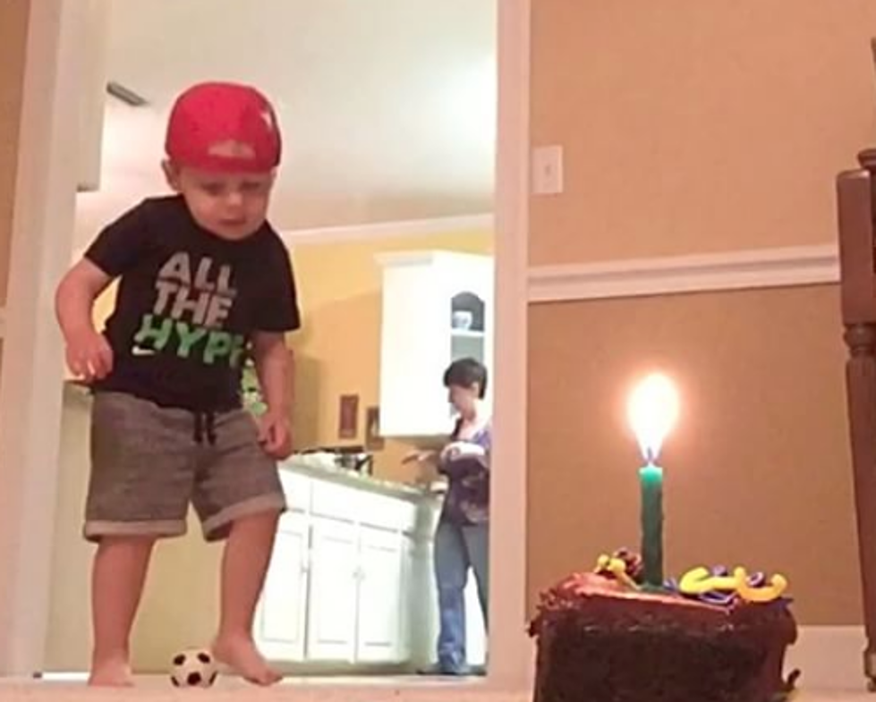Kid Kicks Soccer Ball, Puts Out Candle On Cake [VIDEO]