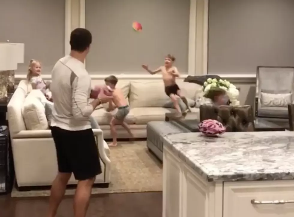 Drew Brees And His Three Sons Run Passing Drills In Their Living Room [VIDEO]