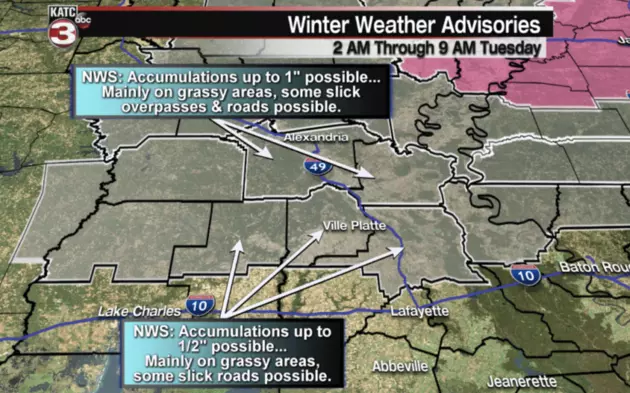 Winter Weather Advisory Extended Further Southward