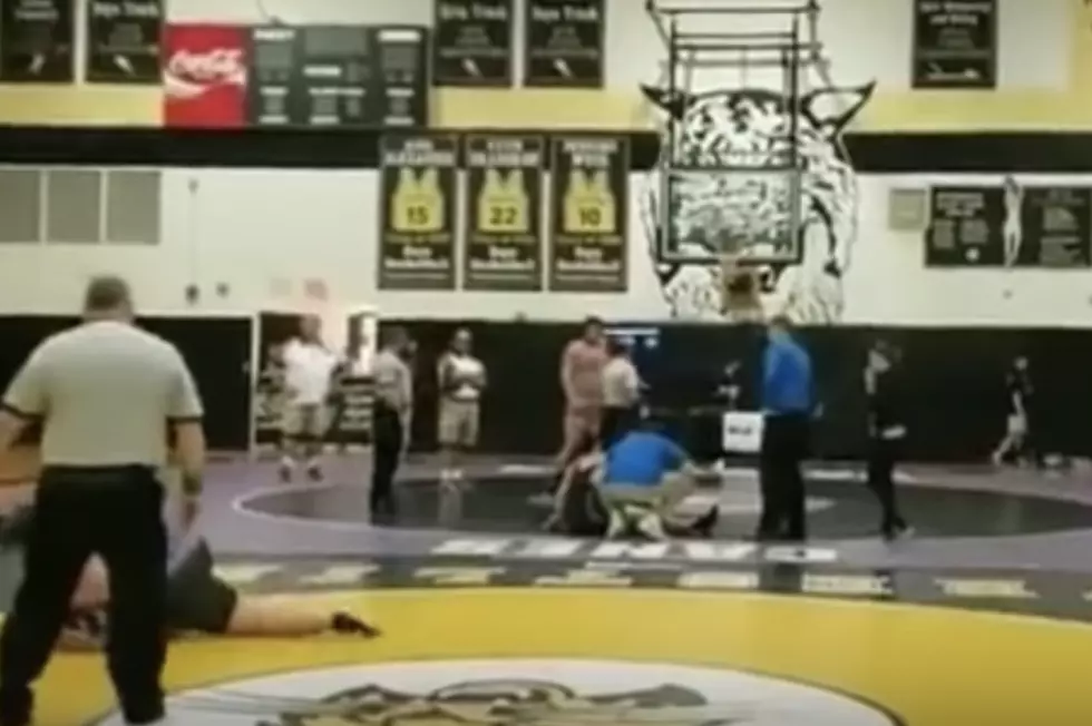 Guys Falls Through Roof During Wrestling Match [VIDEO]