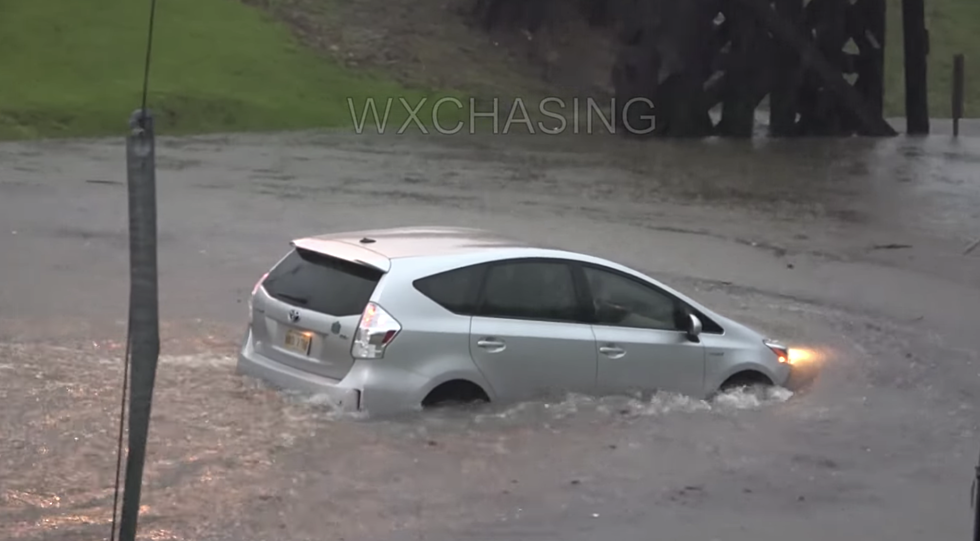 Viral Video Shows Baton Rouge Motorist Driving Into Deep Flood Waters