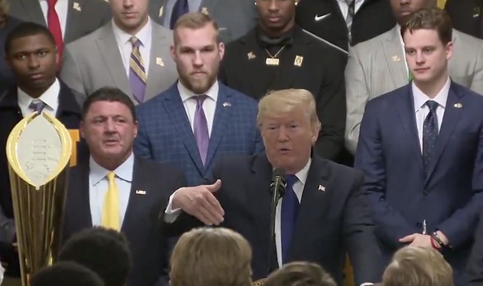 President Trump Invites LSU Players Into Oval Office [VIDEO]