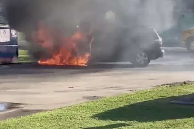 Vehicle Catches Fire At Duson Elementary School [VIDEO]
