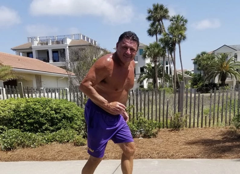 Shirtless video of Coach Orgeron goes viral on TikTok