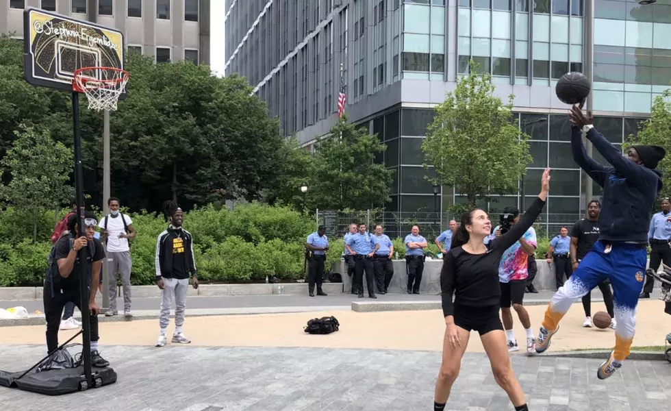 Young Adults Drag Basketball Goal Around Philadelphia During Protests [PHOTO]