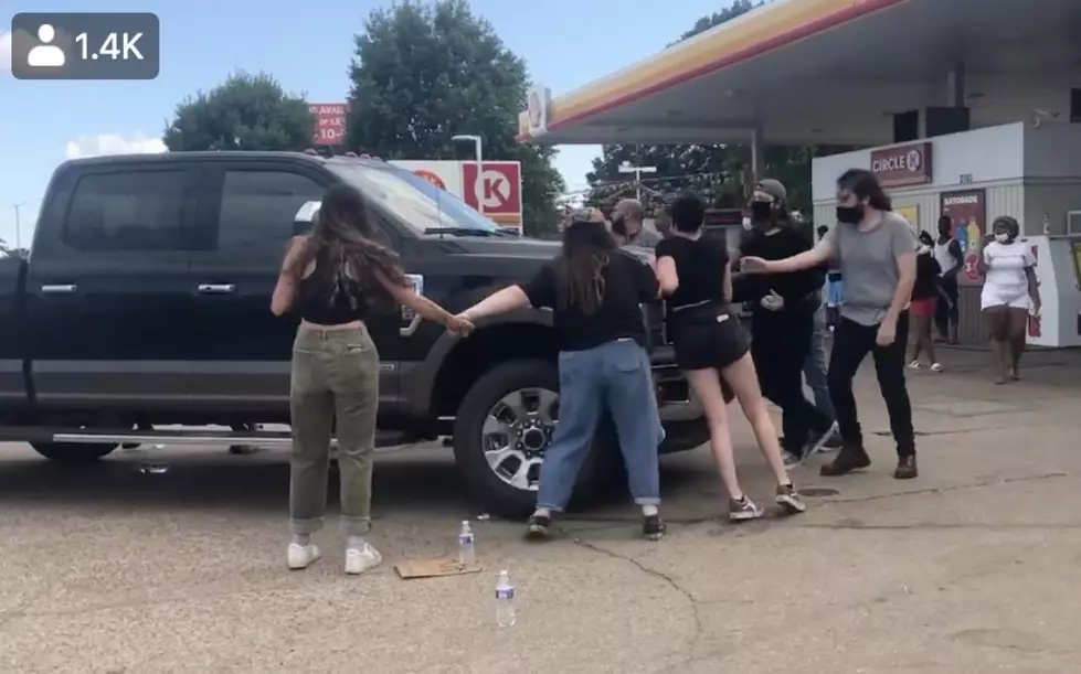 Man Attempts to Break Through Protesters At Lafayette Gas Station