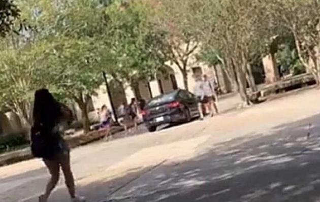 Driver Ends Up in The Quad on LSU Campus [PHOTO]
