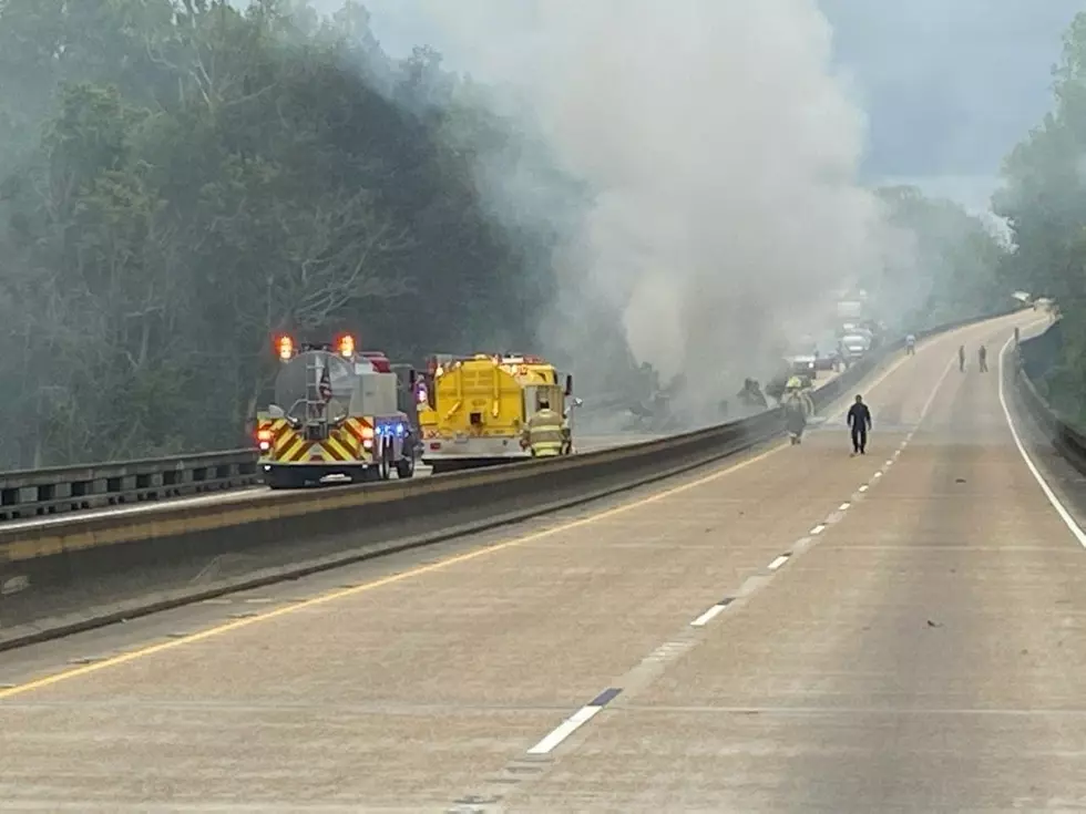 Two Vehicle Crash Causes Fire & Congestion Along I-10