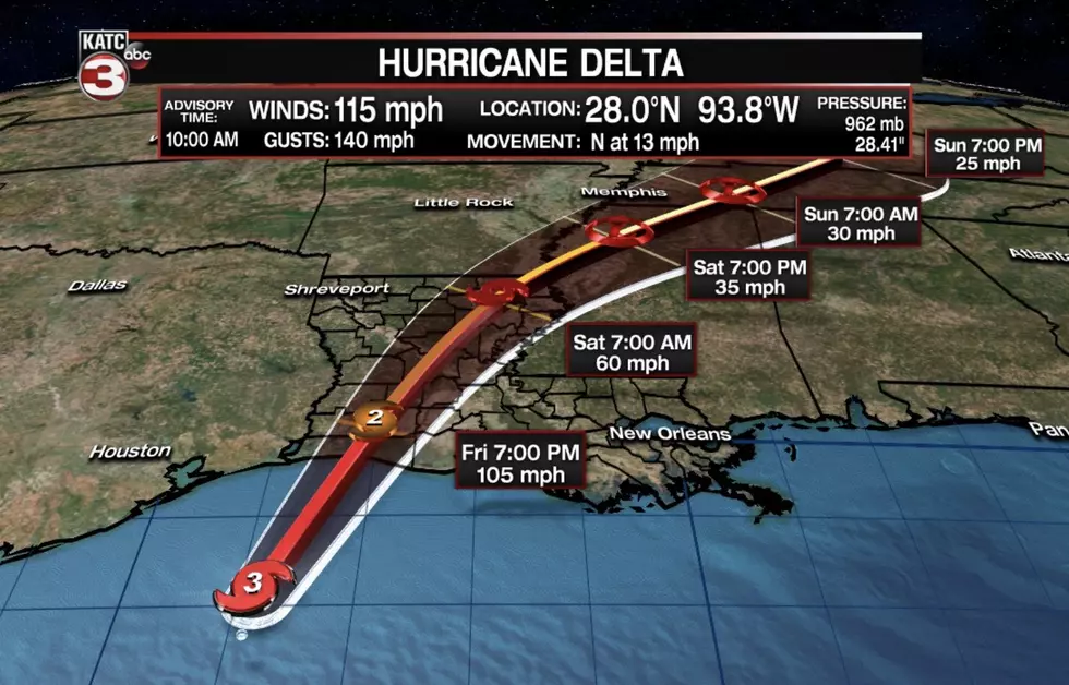 Hurricane Delta Weakens Slightly As It Approaches Louisiana, Will Still Have ‘Major Impacts’ On Acadiana
