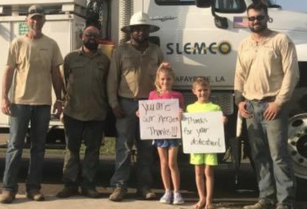 Kids Thank SLEMCO Workers By Making Signs and Handing out Treats [PHOTOS]