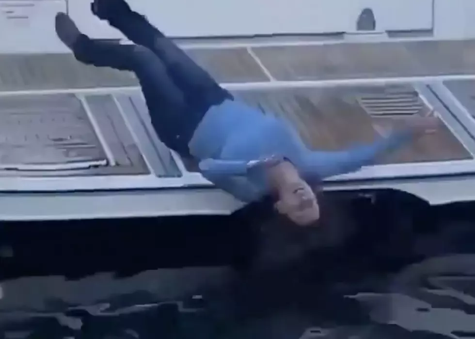 woman falling over