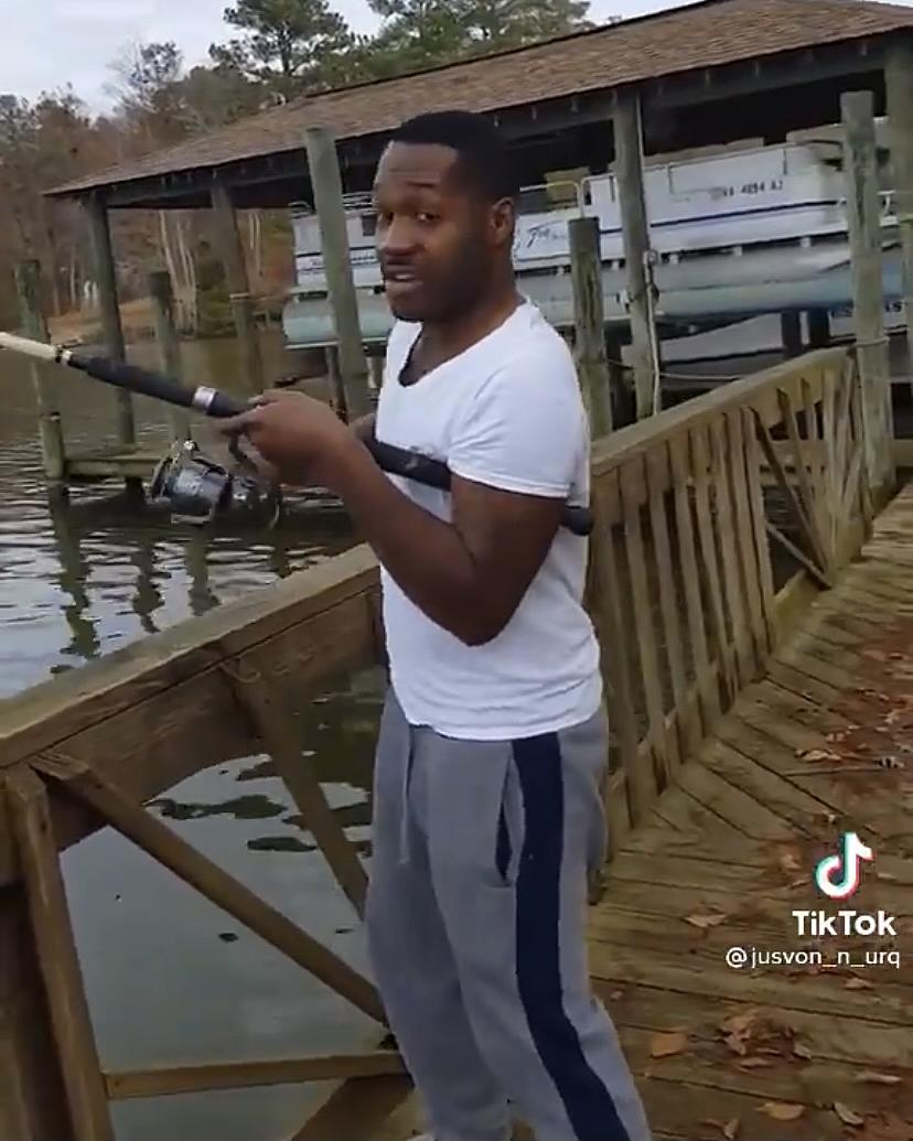 Ultimate Hype Woman Supports Her Man As He Catches Big Fish