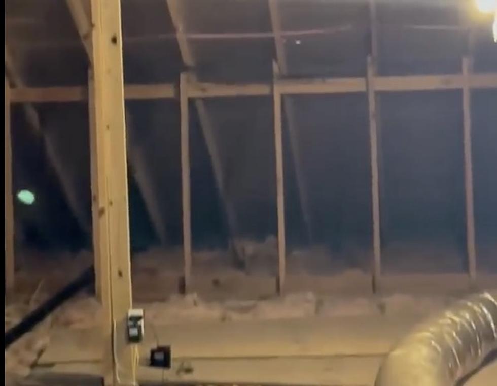 Video Shows Rain Falling Into Attic of Home Protected by Blue Tarp