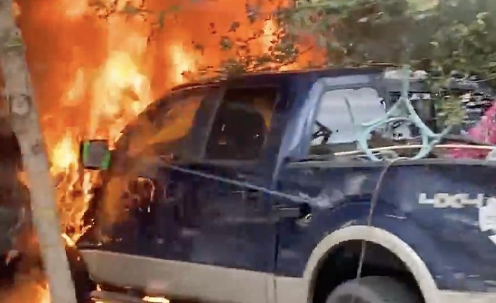 Truck Catches Fire After Slamming Into Building in New Orleans 