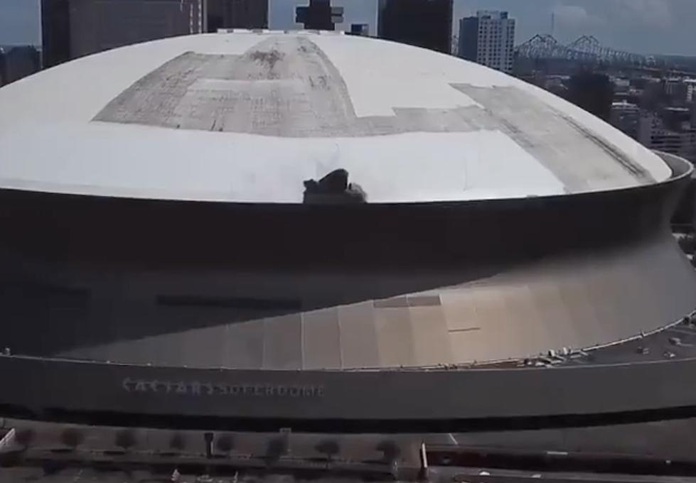 Drone Footage Shows Damage to Roof of Superdome After Fire