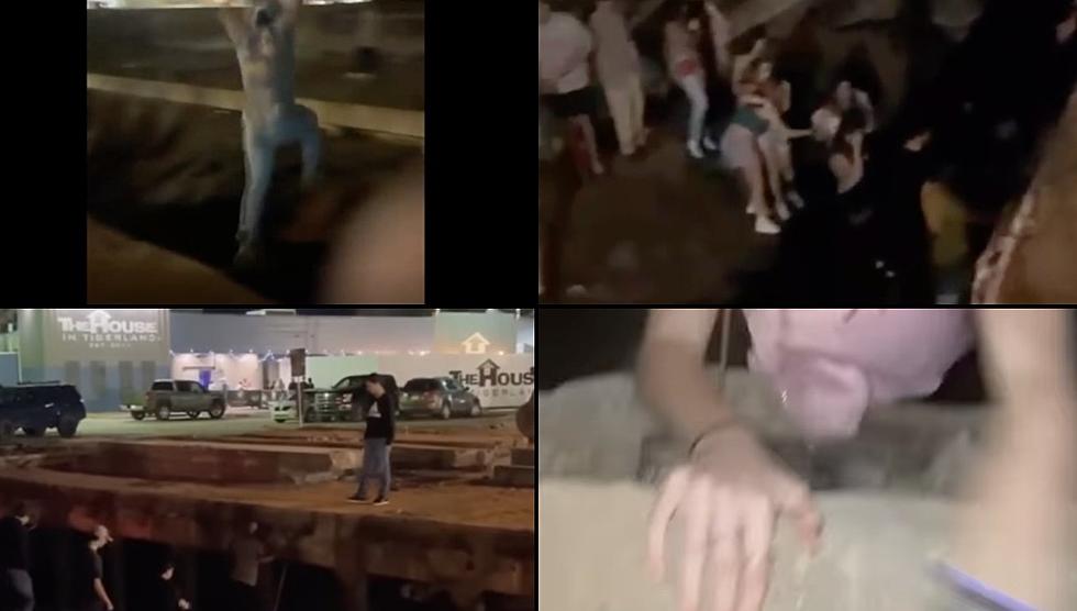 Viral Videos Show LSU Students Climbing, Falling Off of Closed Bridge Leading into Tigerland