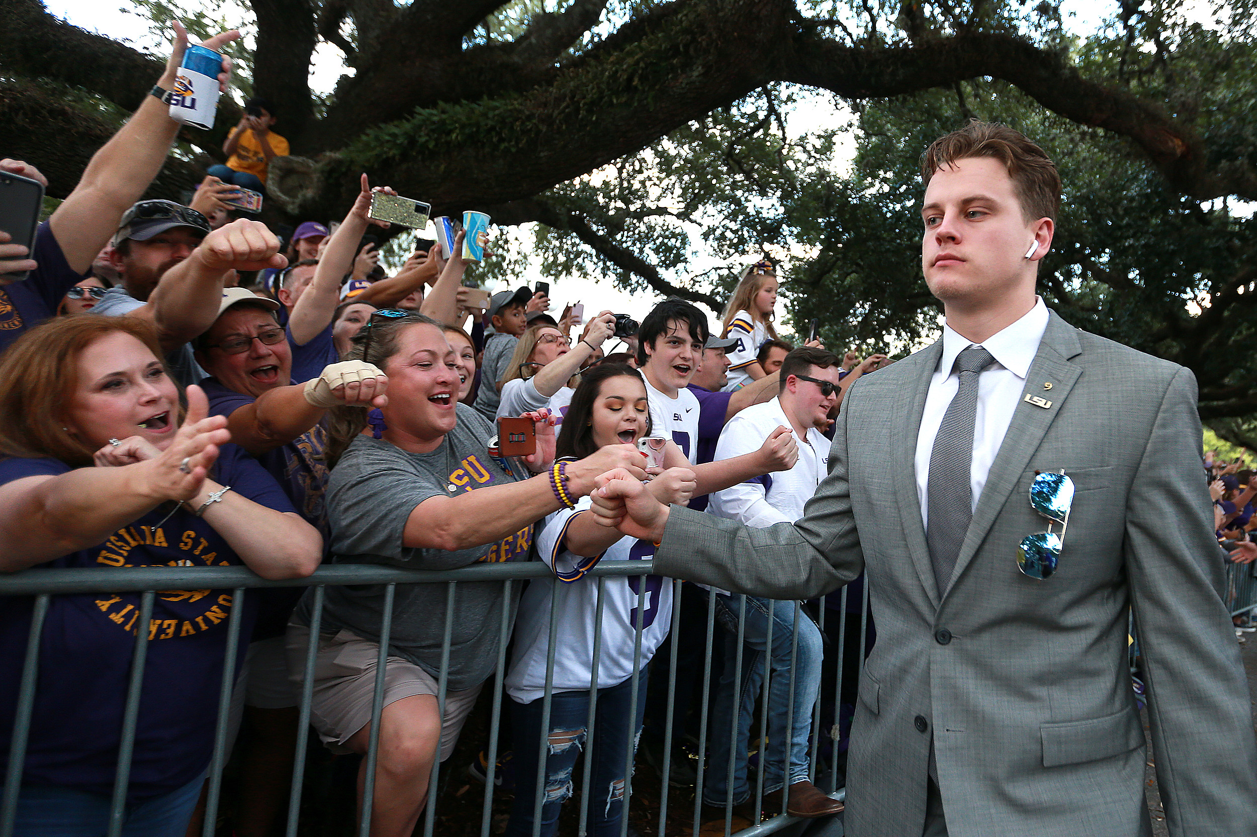 Louisiana sports fans cheering on Joe Burrow and the Cincinnati