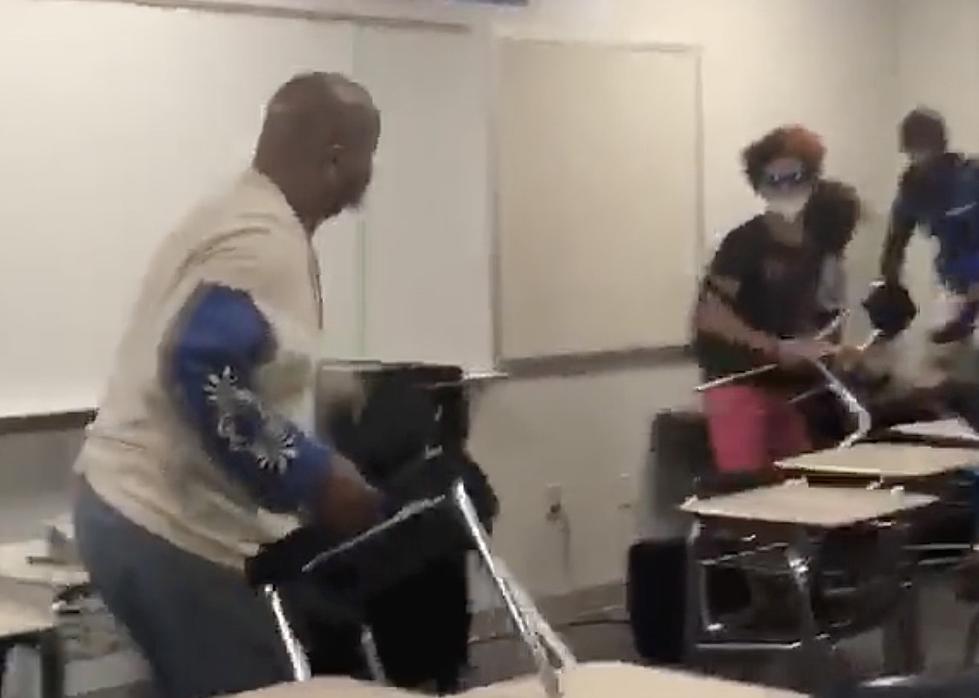 Student Throws Chair at Teacher, Teacher Throws Chair Back in Disturbing Video
