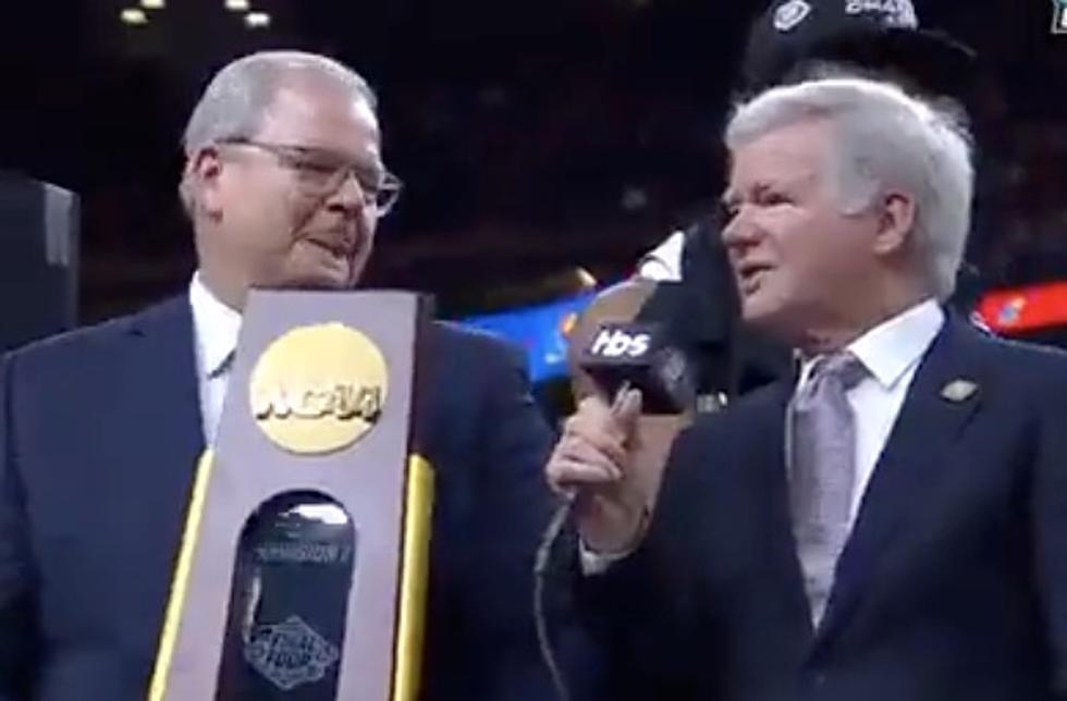 NCAA President Says Wrong Name When Awarding National Championship Trophy [VIDEO]