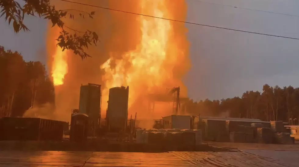 Dramatic Photos, Videos Show Natural Gas Well Rupture Burning Out