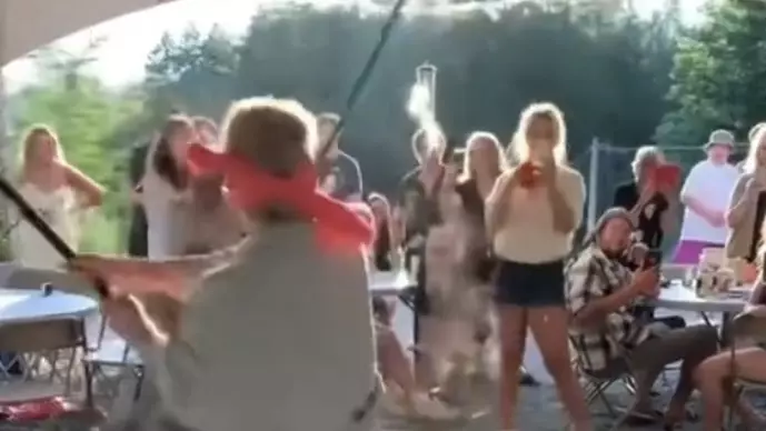 Unsuspecting Woman Gets Bashed in the Head by Bat-Wielding Piñata
